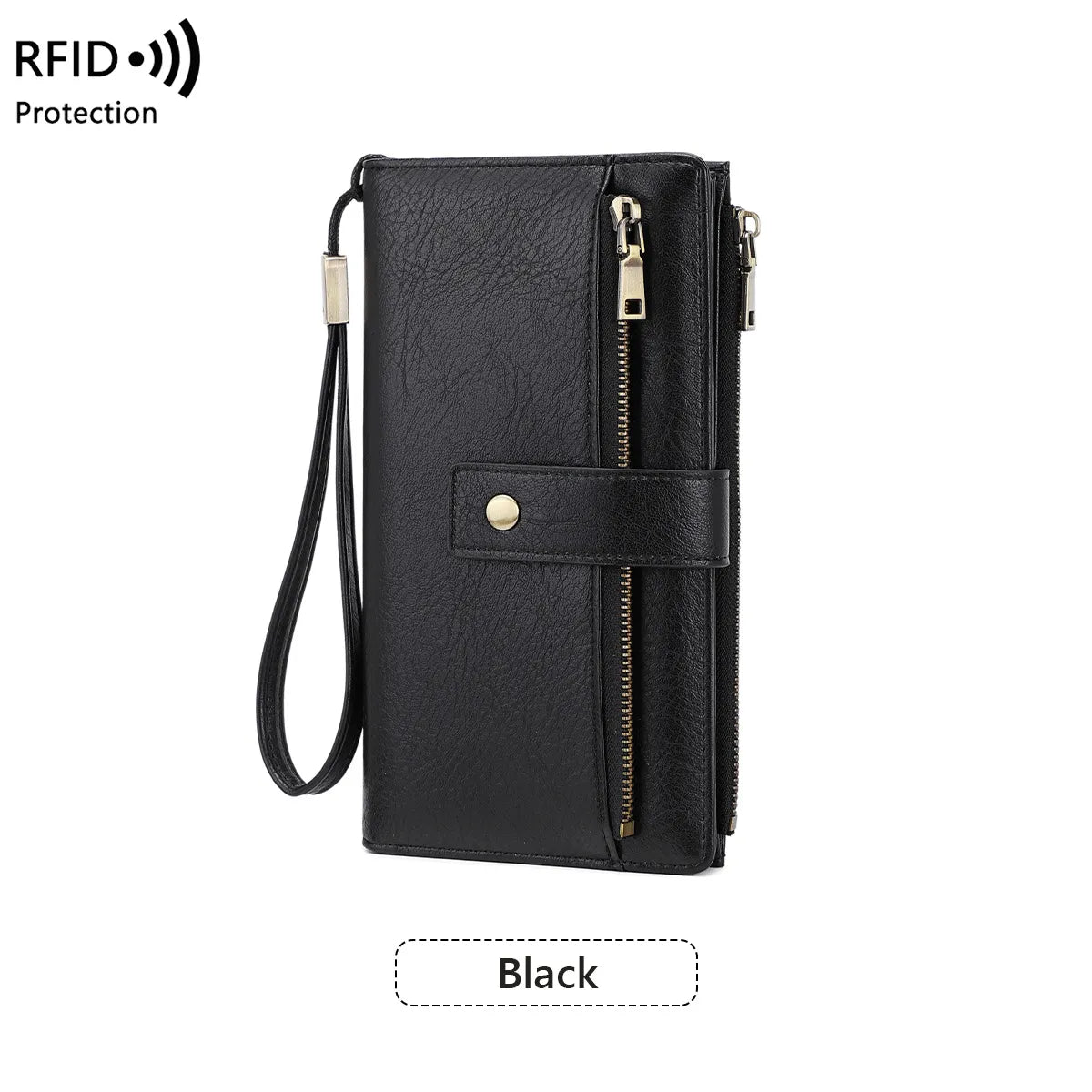Women's long wallet, stylish clutch, elegant solid color RFID blocking leather wallet👛🚚 FREE SHIPPING