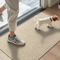 LEKEEPGO Door Mat 17"x29", Non Slip Washable Indoor Door Mat, Khaki | Rubber Backing Door Mat Indoor Entrance, Absorbent Low-Profile Doormat Front Entry Entryway Resist Dirt Welcome Floor Mats