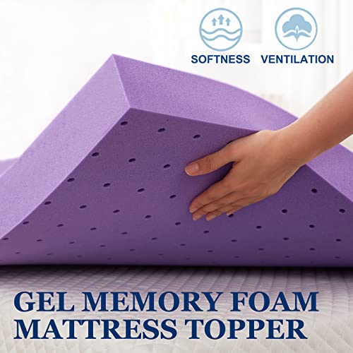 SINWEEK 2 Inch Gel Memory Foam Mattress Topper, Twin Size | Ventilated Soft Pressure Relieve Mattress Pad, Breathable Bed Topper, CertiPUR-US Certified